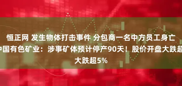恒正网 发生物体打击事件 分包商一名中方员工身亡！中国有色矿业：涉事矿体预计停产90天！股价开盘大跌超5%